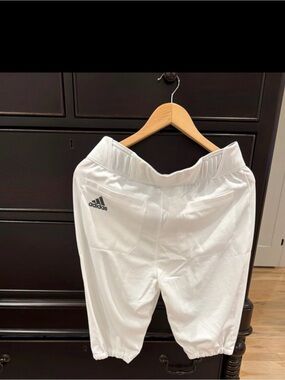Adidas White Knickers Baseball Pants size M with Elastic Cuffs